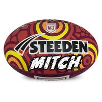Load image into Gallery viewer, Personalised Indigenous QLD Maroons Official NRL Ball (size 5)
