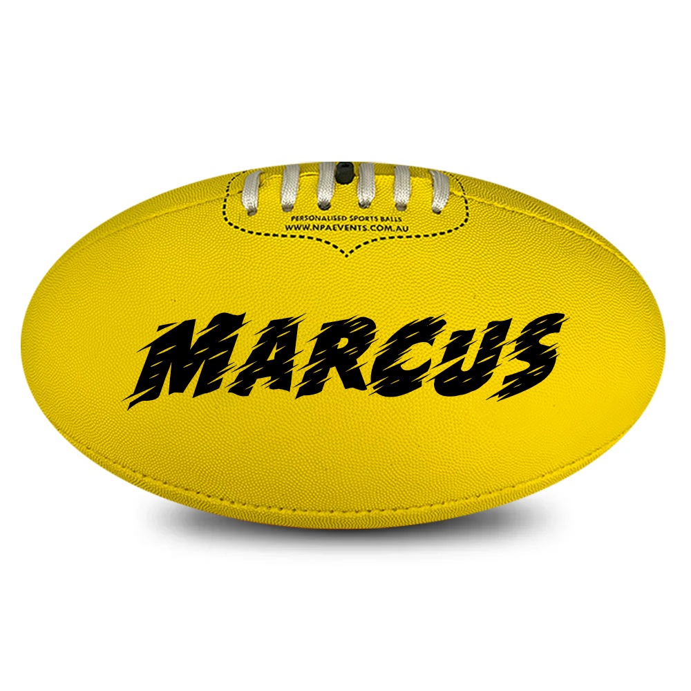 Personalised Mi-Ball AFL Football - Yellow (Size 5) | NPA Events Australia