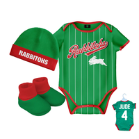 Load image into Gallery viewer, Personalised South Sydney Rabbitohs NRL Lullaby 3pc Baby Gift Set
