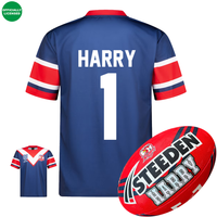 Load image into Gallery viewer, Personalised Sydney Roosters Supporter Bundle (Official Jersey + Ball Pack)
