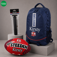 Load image into Gallery viewer, Personalised Sydney Roosters Player Pack Bundle (Official Ball + Backpack + Ball Pump)
