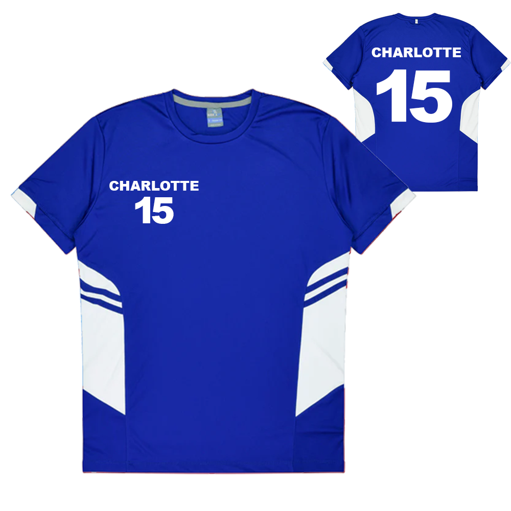 Personalised Royal Blue and White Training Shirt - Kids