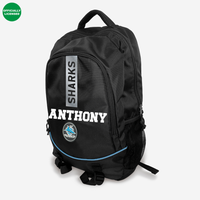 Load image into Gallery viewer, Personalised Cronulla Sharks Official NRL Backpack
