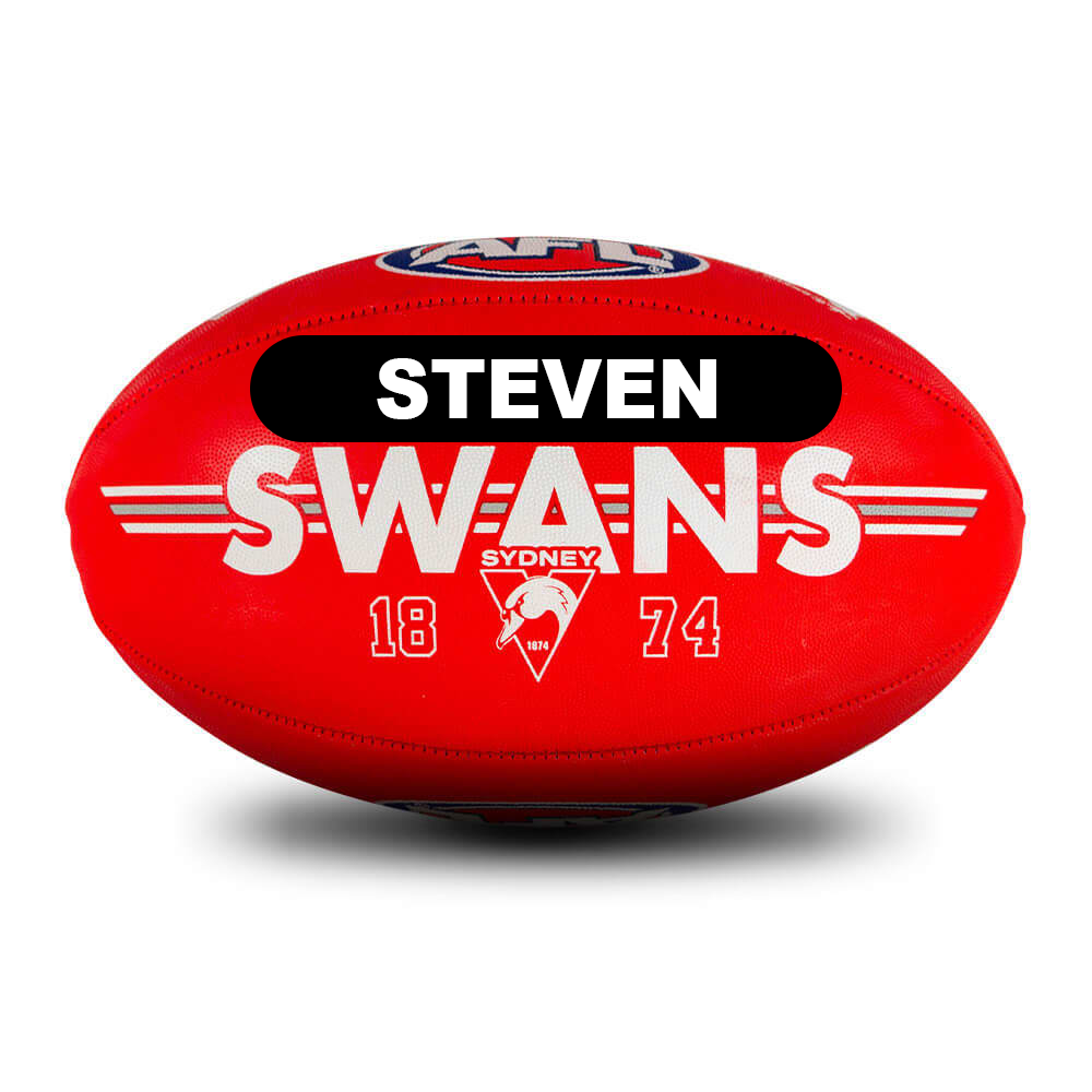 Personalised AFL Official Sydney Swans Club Football (Size 5)