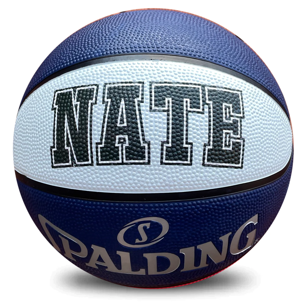 Personalised Spalding Rubber Basketball (Size 5, 6 & 7) TF-150 Red/White/Blue Varsity