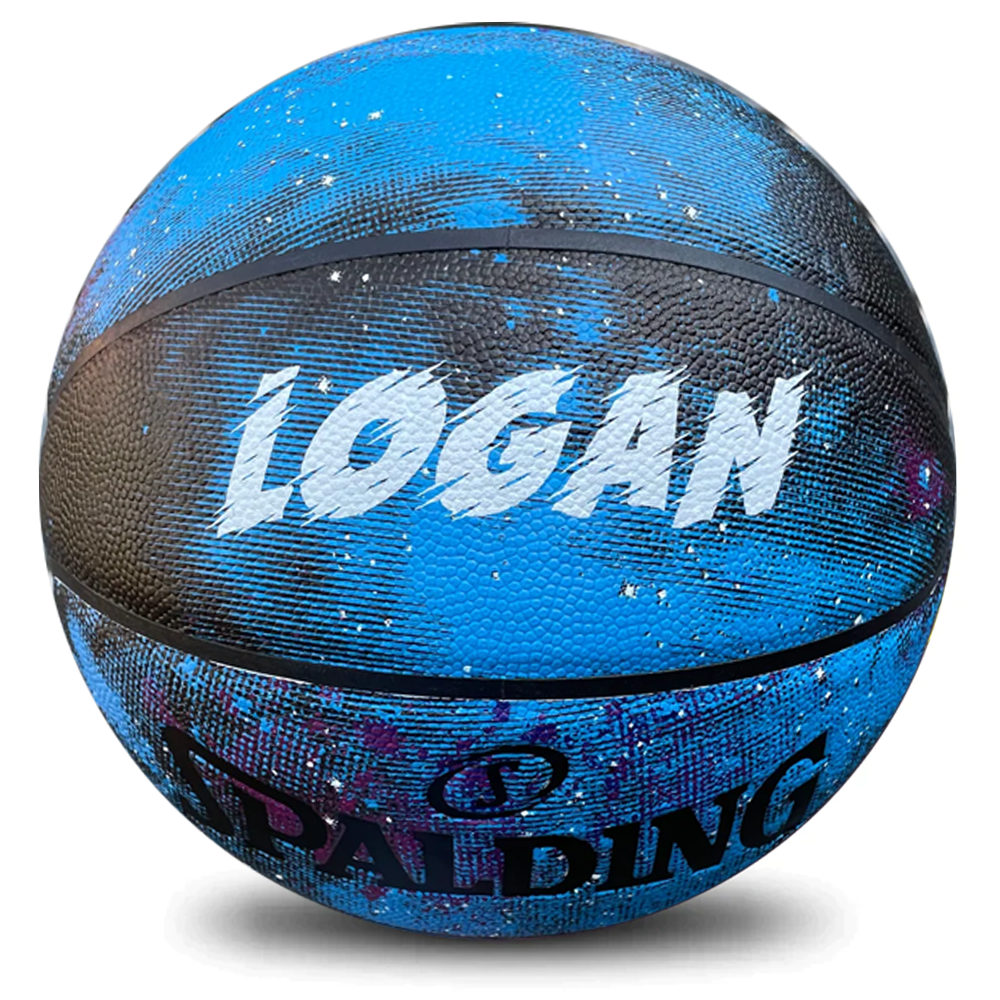 Personalised Blue Galaxy Limited Edition Composite Leather Spalding Basketball (Size 7)