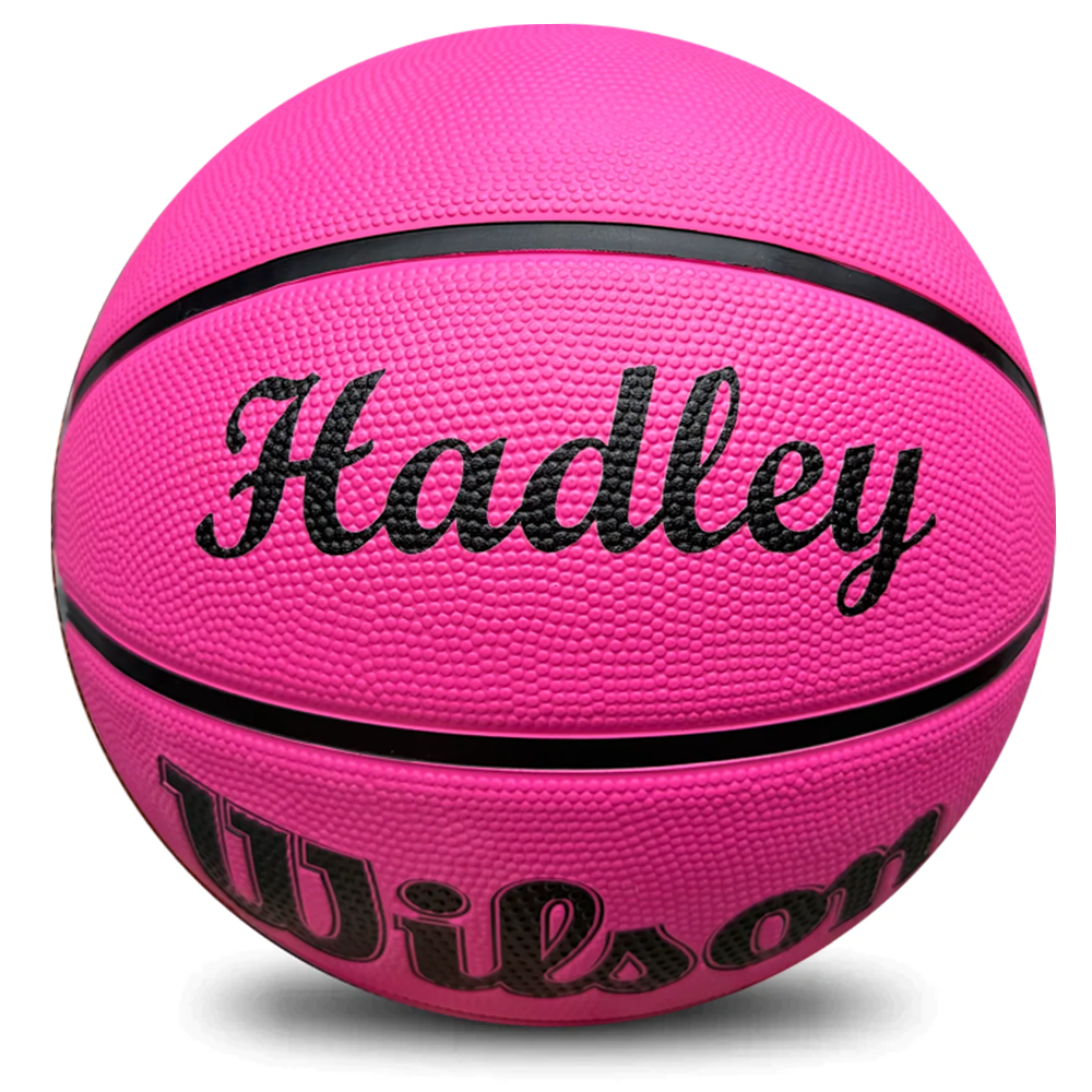 Personalised Wilson Pink Rubber Basketball - Pink (Size 5, 6 & 7)