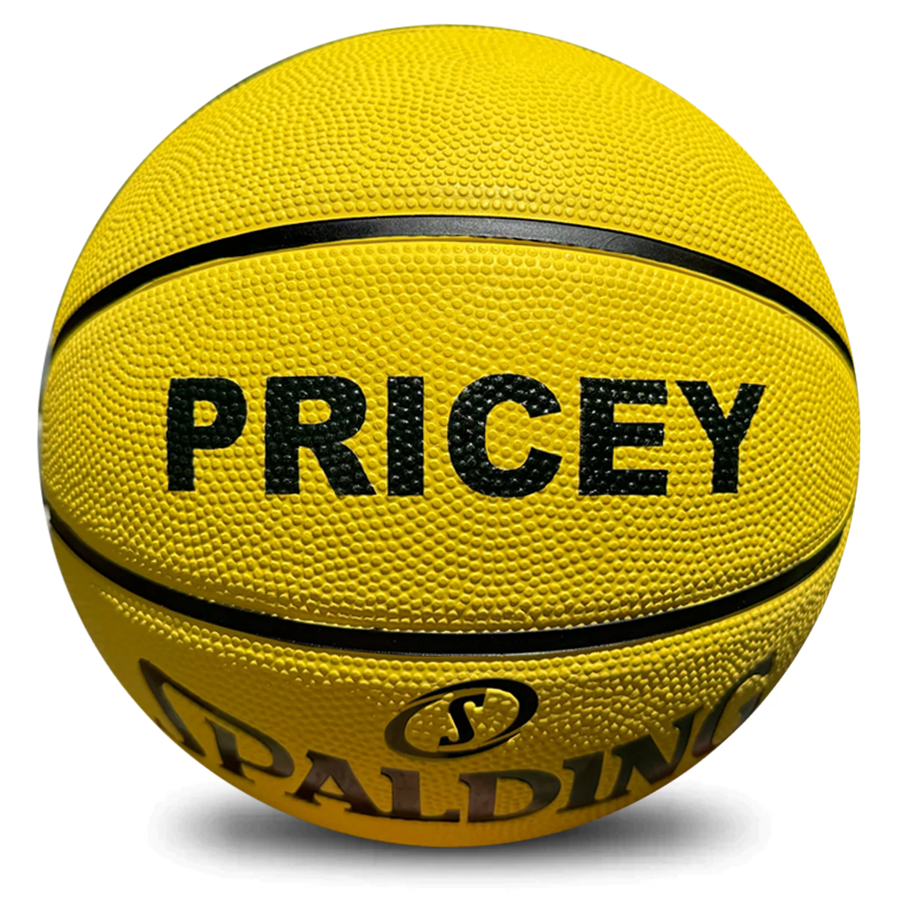 Personalised Spalding Rubber Basketball Fluro Yellow (Size 5, 6)