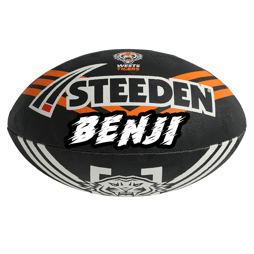 Personalised Wests Tigers Official NRL Ball (size 5)
