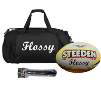 Load image into Gallery viewer, Personalised Touch Football Starter Pack Bundle (Steeden Touch Football + Sports Bag + Ball Pump)
