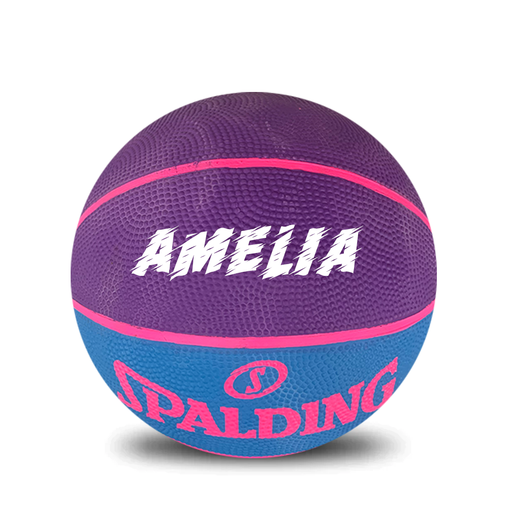 Personalised Purple & Blue Spalding Basketball (Size 3)