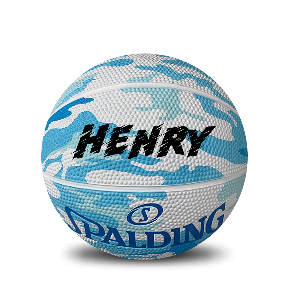 Personalised Mini Blue Spalding Basketball (Size 3)