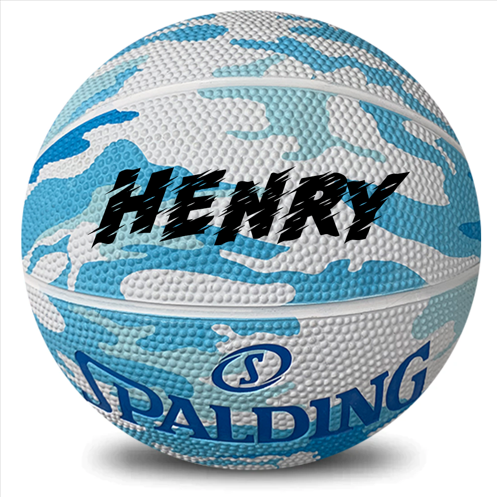 Personalised Mini Blue Spalding Basketball (Size 3)