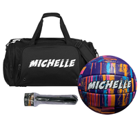 Load image into Gallery viewer, Personalised Volleyball Starter Pack Bundle (Spalding Purple Marble Volleyball + Sports Bag + Ball Pump)
