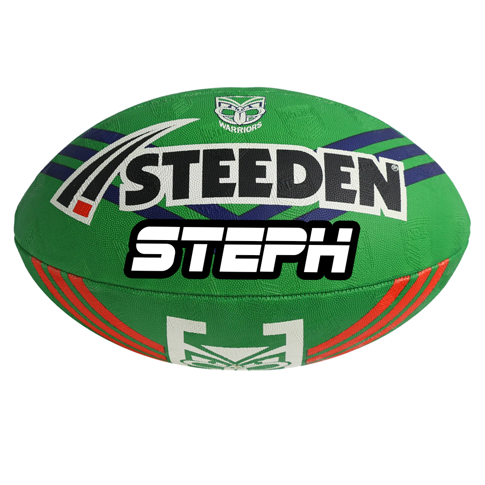 Personalised New Zealand Warriors Official NRL Ball (size 5)