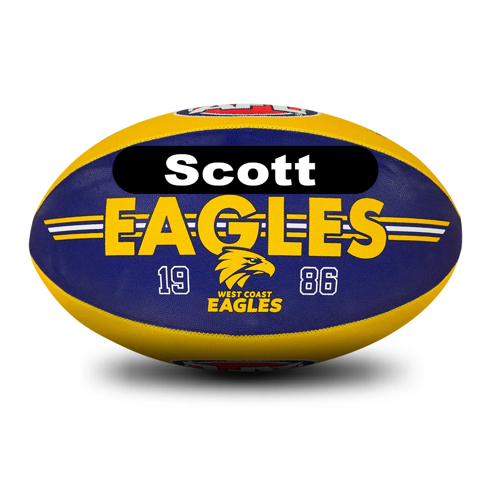 Personalised AFL Official West Coast Eagles Club Football (Size 5)