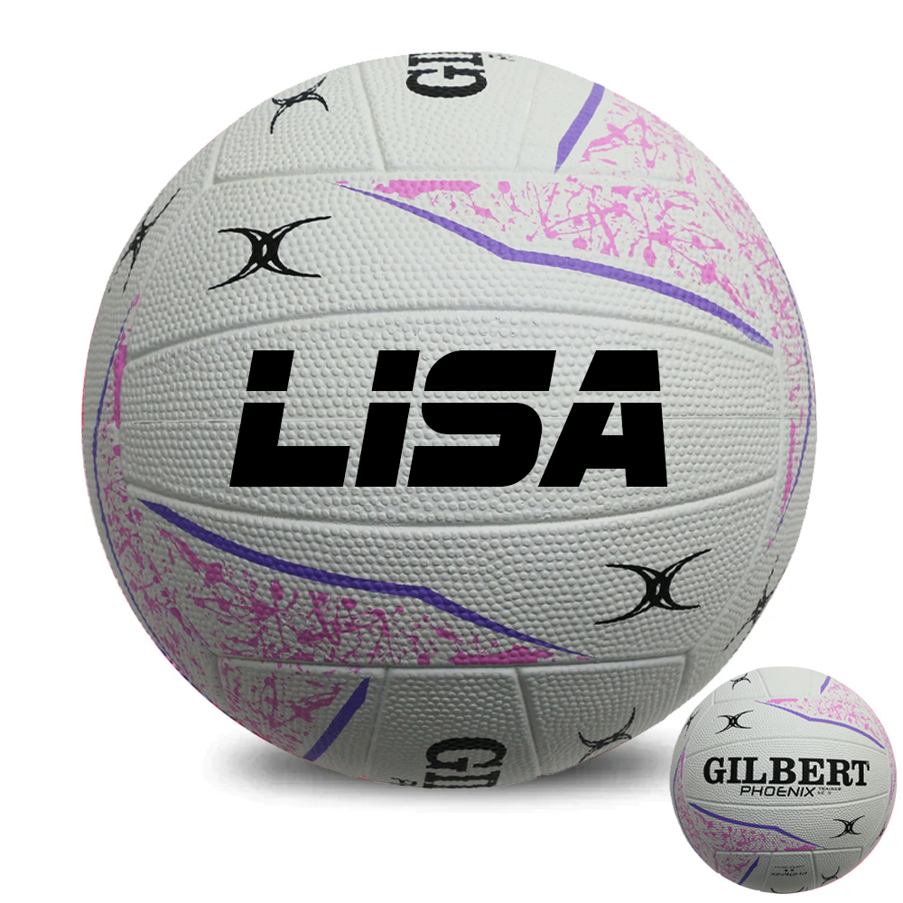 Personalised Gilbert Phoenix Netball White (SIZE 5)