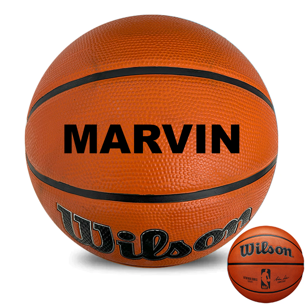 Personalised Wilson Authentic Series Outdoor Rubber Basketball (Size 5, 6)