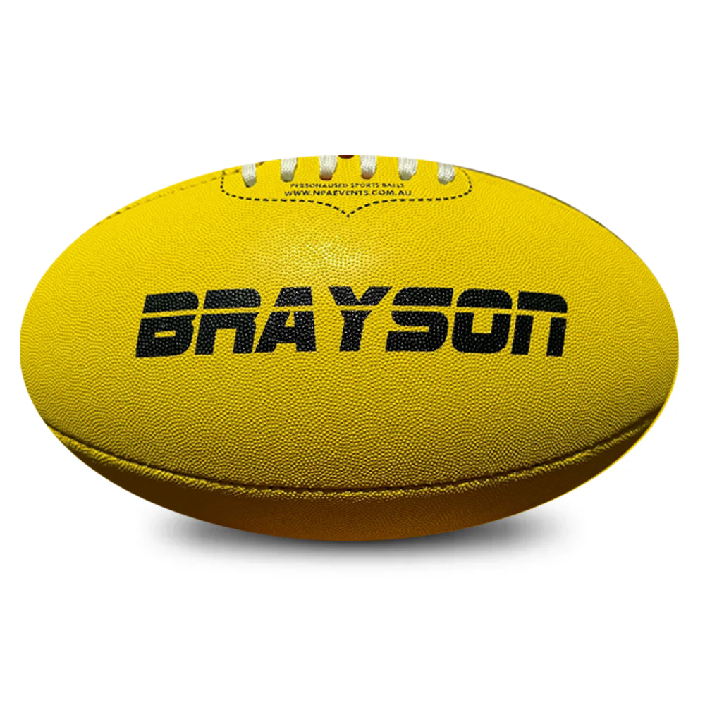 Personalised Mi-Ball AFL Football - Yellow (Size 5)