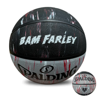 Load image into Gallery viewer, Personalised Spalding Black/Red Marble Basketball (Size 6, 7)
