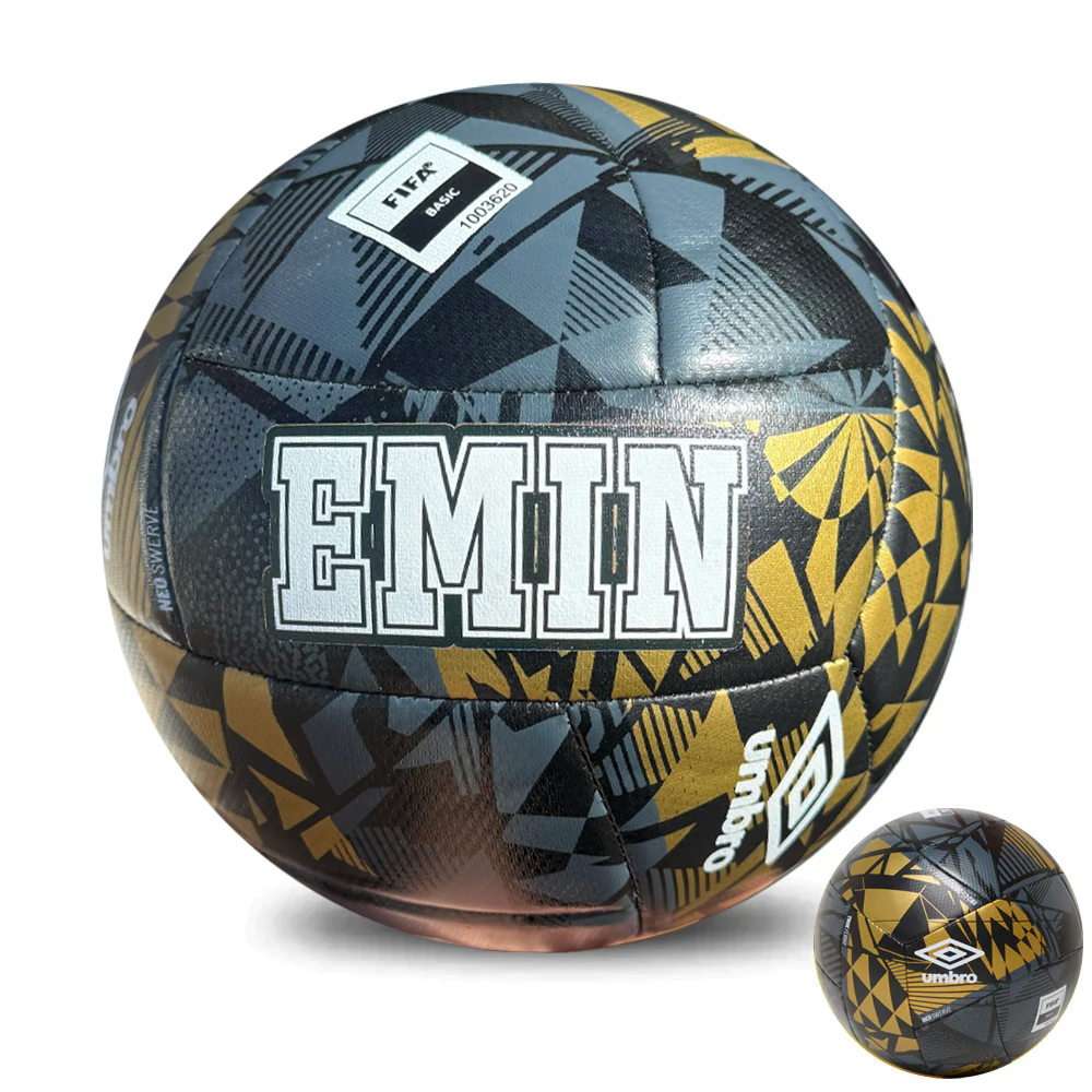 Personalised Black/Gold Umbro Neo Swerve Soccer Ball (SIZE 3, 4, 5)