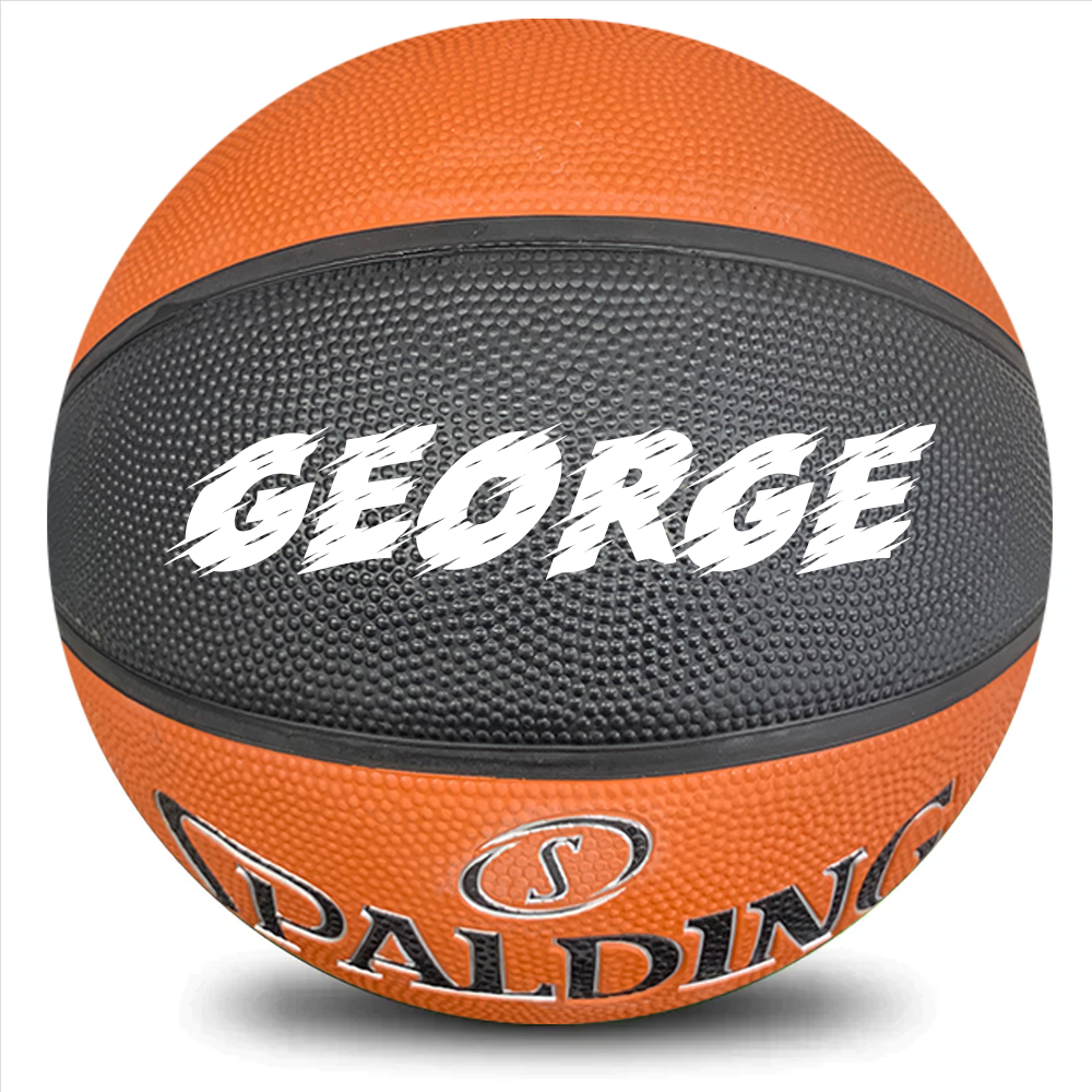 Personalised Spalding Rubber Basketball TF 150 - Black/Orange (Size 5)