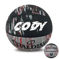 Load image into Gallery viewer, Personalised Spalding Black/Red Marble Basketball (Size 6, 7)
