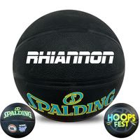 Load image into Gallery viewer, Personalised Spalding NBL Hoops Fest Black Highlight Basketball (Size 6, 7)
