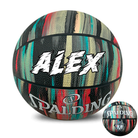 Load image into Gallery viewer, Personalised Spalding Black Marble Glow Basketball (Size 5, 6, 7)
