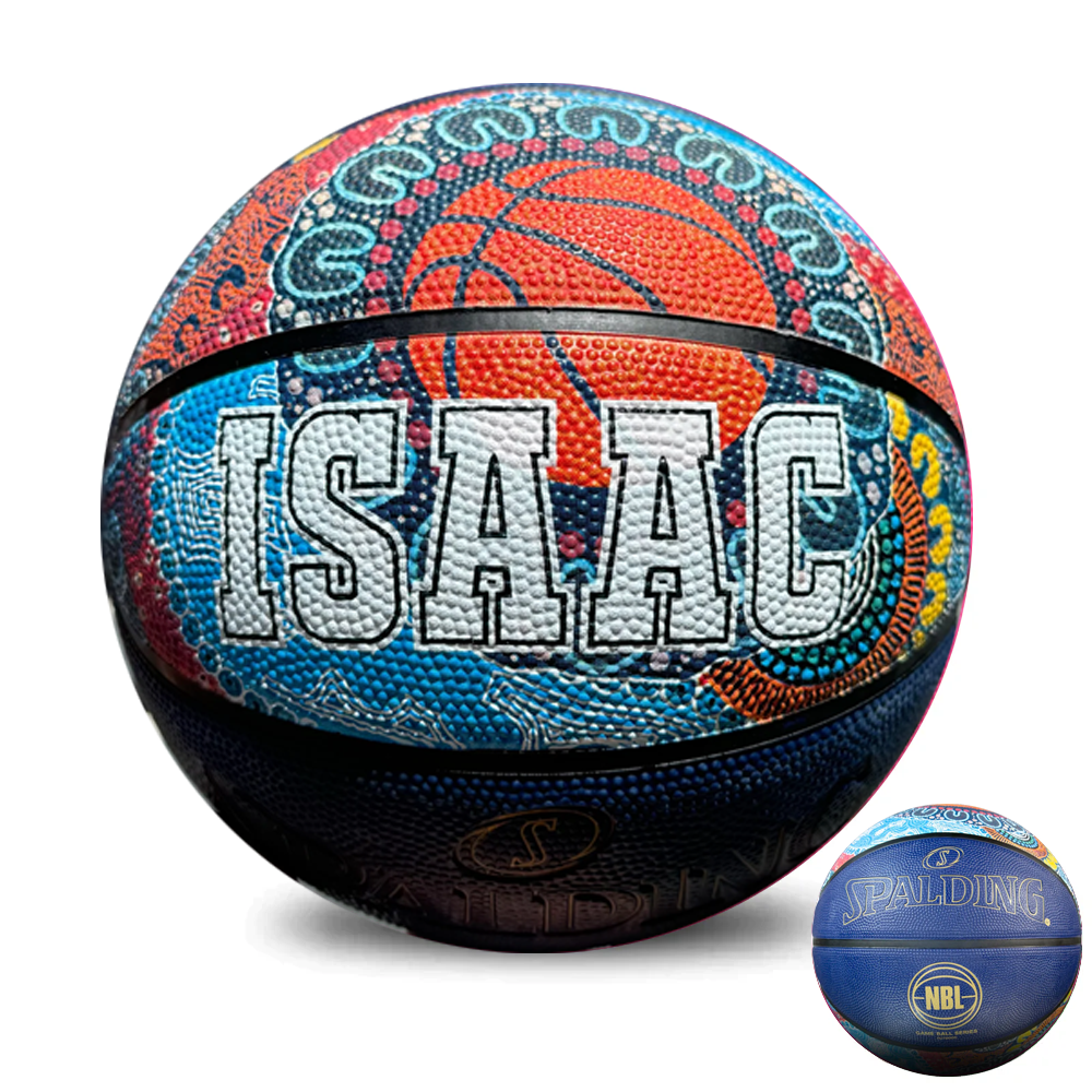 Personalised Spalding NBL Blue Indigenous Basketball (Size 5, 6, 7)