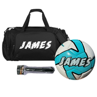 Load image into Gallery viewer, Personalised Soccer Starter Pack Bundle (Blue Deploy Ball + Sports Bag + Ball Pump)
