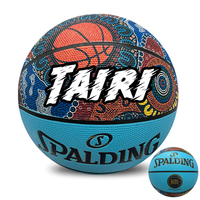 Load image into Gallery viewer, Personalised Spalding NBL Aqua Blue Indigenous Basketball (Size 5, 6, 7)
