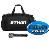 Load image into Gallery viewer, Personalised Rugby League Starter Pack Bundle (Blue Steeden Ball + Sports Bag + Ball Pump)
