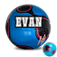 Load image into Gallery viewer, Personalised Blue/Black Umbro Swerve Soccer Ball (SIZE 3, 4, 5)

