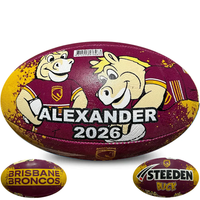 Load image into Gallery viewer, Personalised Limited Edition Brisbane Broncos Mascot Official NRL Ball (Size 3)
