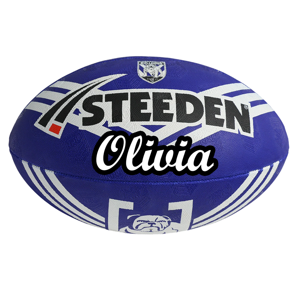 Personalised Canterbury Bulldogs Official NRL Ball (size 5)