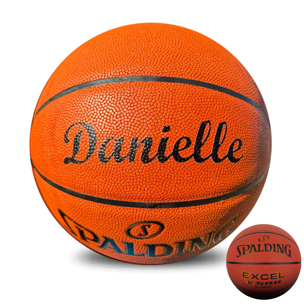 Personalised Spalding TF-500 Composite Leather Basketball (Size 5, 6, 7)
