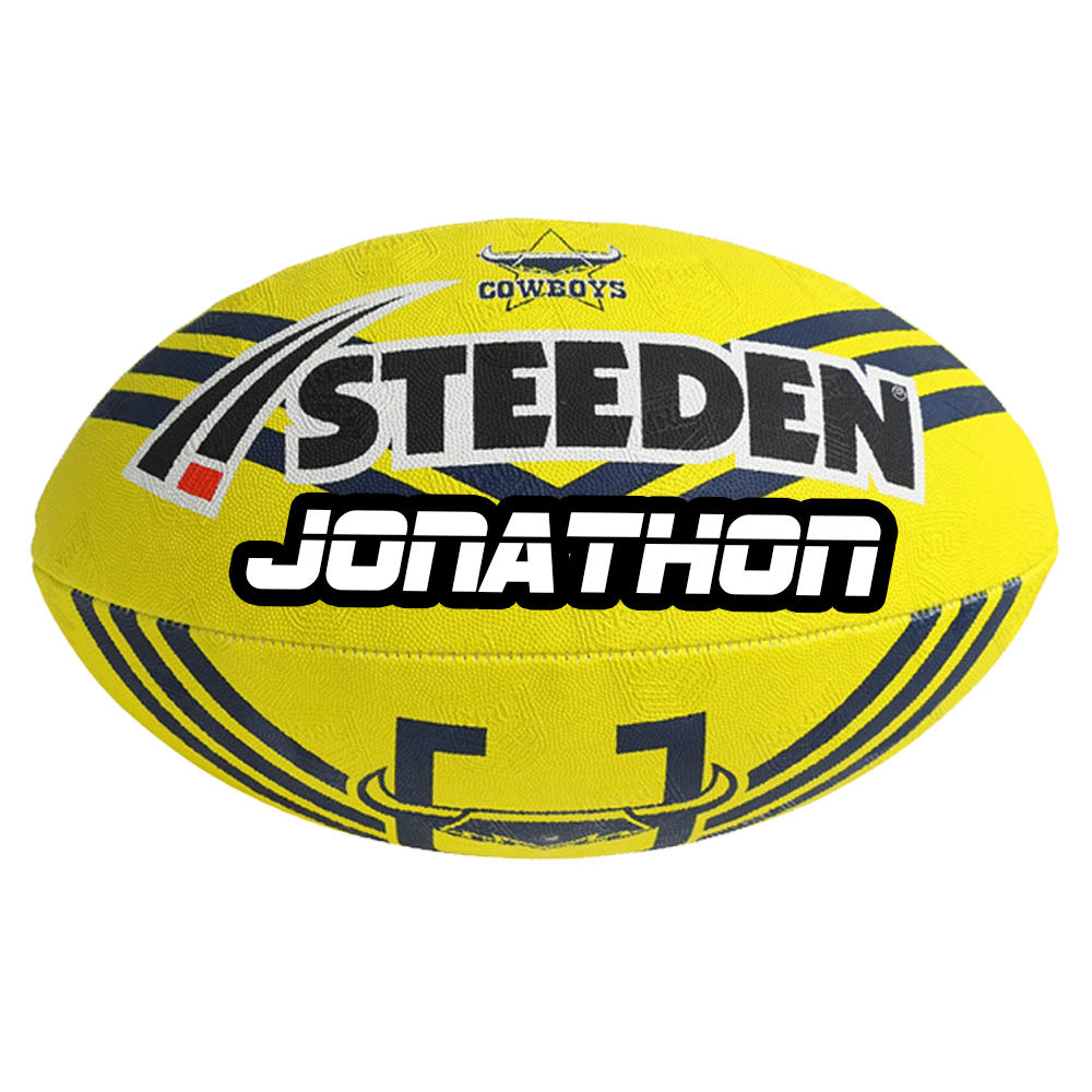 Personalised North Qld Cowboys Official NRL Ball (size 5)
