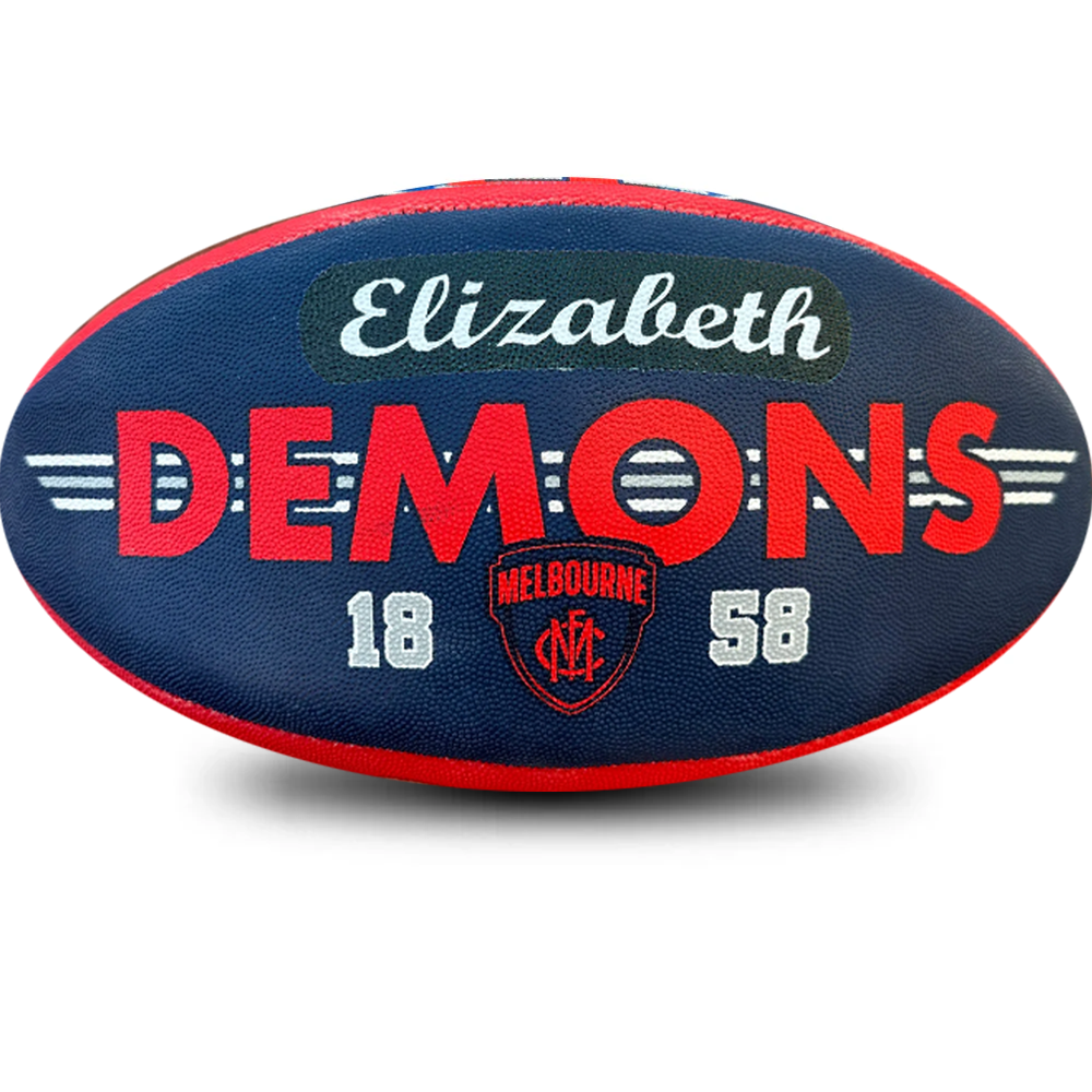 Personalised AFL Official Melbourne FC Demons Club Football (Size 5)