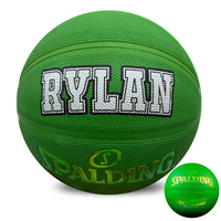 Load image into Gallery viewer, Personalised Spalding Rubber Green Highlight Rush Basketball (Size 6, 7)
