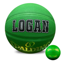 Load image into Gallery viewer, Personalised Spalding Rubber Green Highlight Rush Basketball (Size 6, 7)
