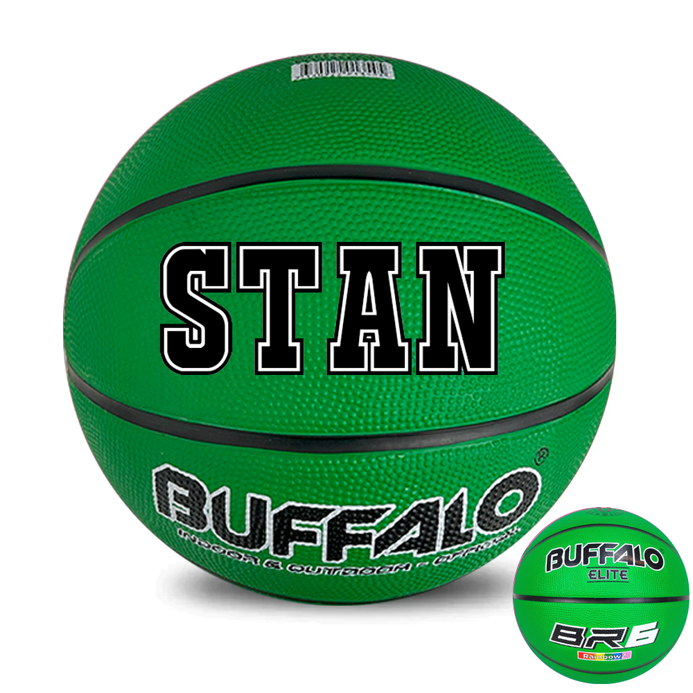 Personalised Buffalo Rubber Green Basketball (Size 5)