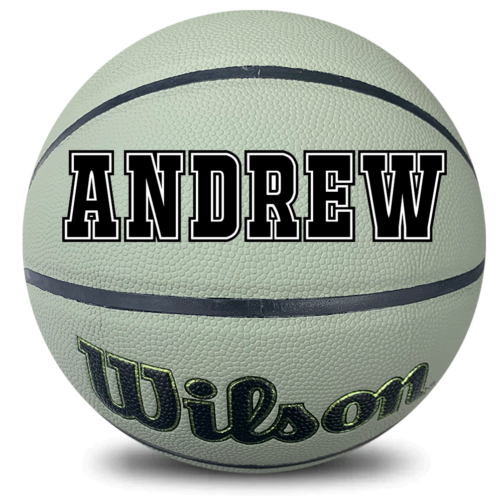 Personalised Wilson Composite Grey Basketball (Size 5)