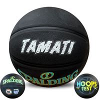 Load image into Gallery viewer, Personalised Spalding NBL Hoops Fest Black Highlight Basketball (Size 6, 7)
