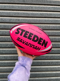 Load image into Gallery viewer, Personalised Pink Steeden Rugby League Balls (Size 5)
