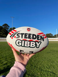 Load image into Gallery viewer, Personalised St George Dragons Official NRL Ball (Size 5)

