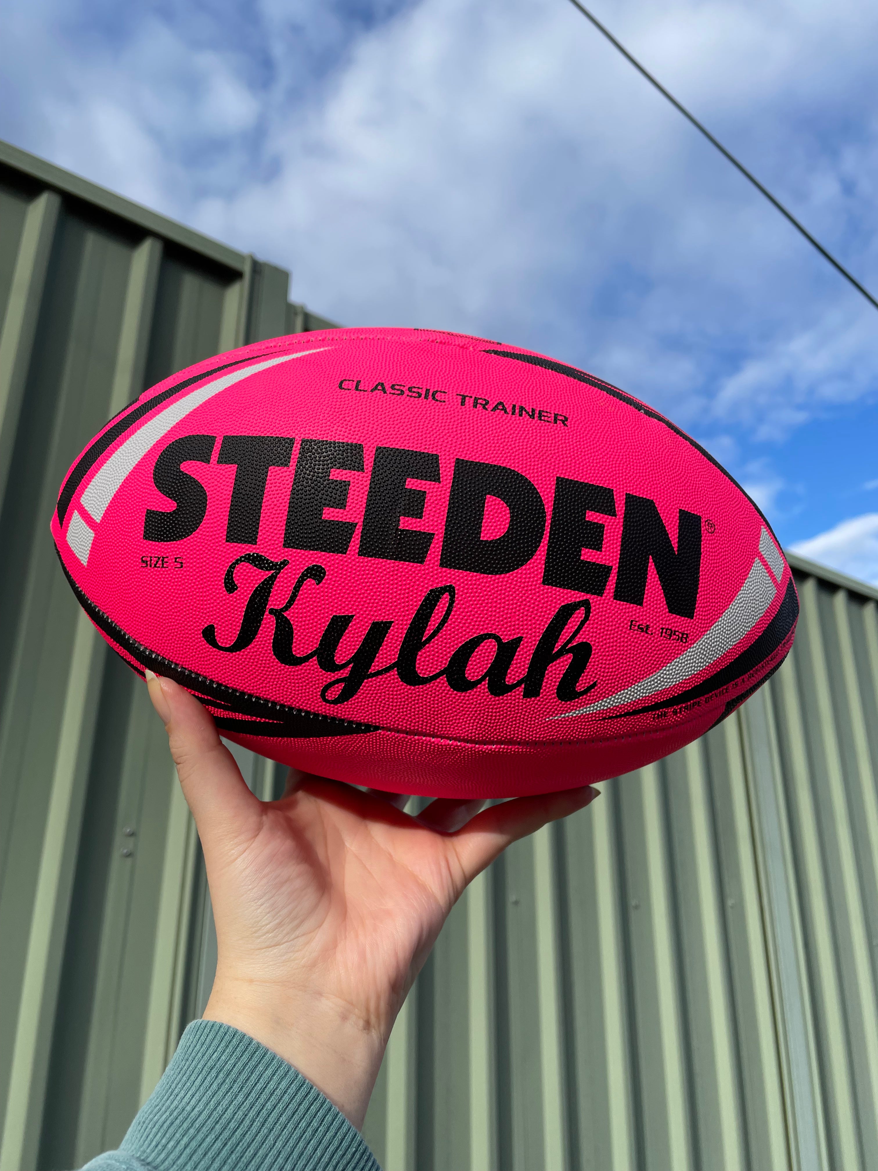 Personalised Pink Steeden Rugby League Balls (Size 5)