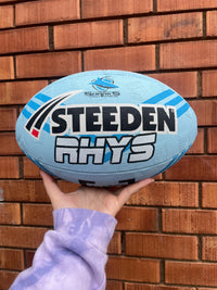 Load image into Gallery viewer, Personalised Cronulla Sharks Official NRL Ball (Size 5)

