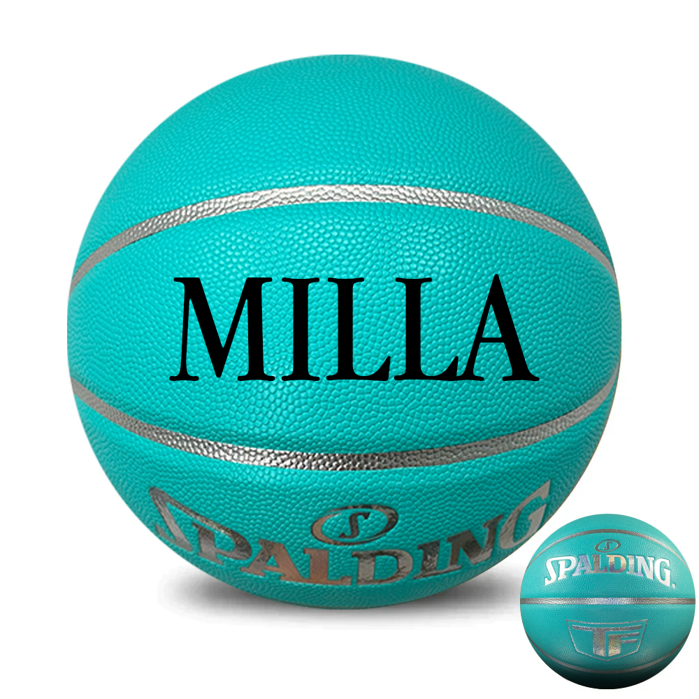 Personalised Spalding Turquoise Composite leather TF Innocence Basketball - (Size 6)