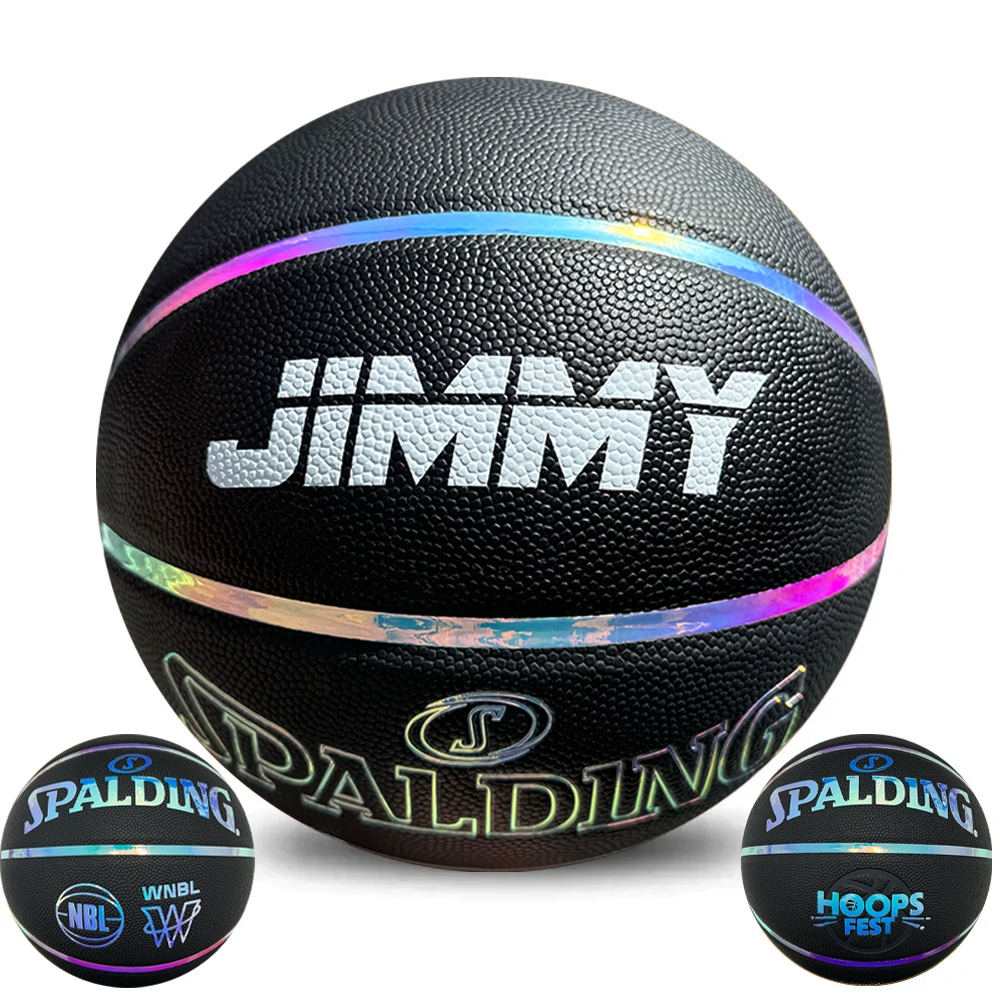 Personalised Spalding NBL Hoops Fest Composite leather Iridescent Basketball - (Size 7)